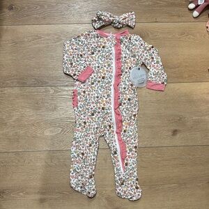 Milkberry Floral Footie Pajama